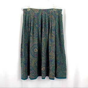 Maggy London paisley Silk midi skirt 8